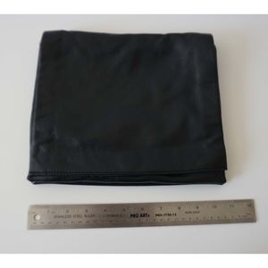 Zara black leather fold over clutch
